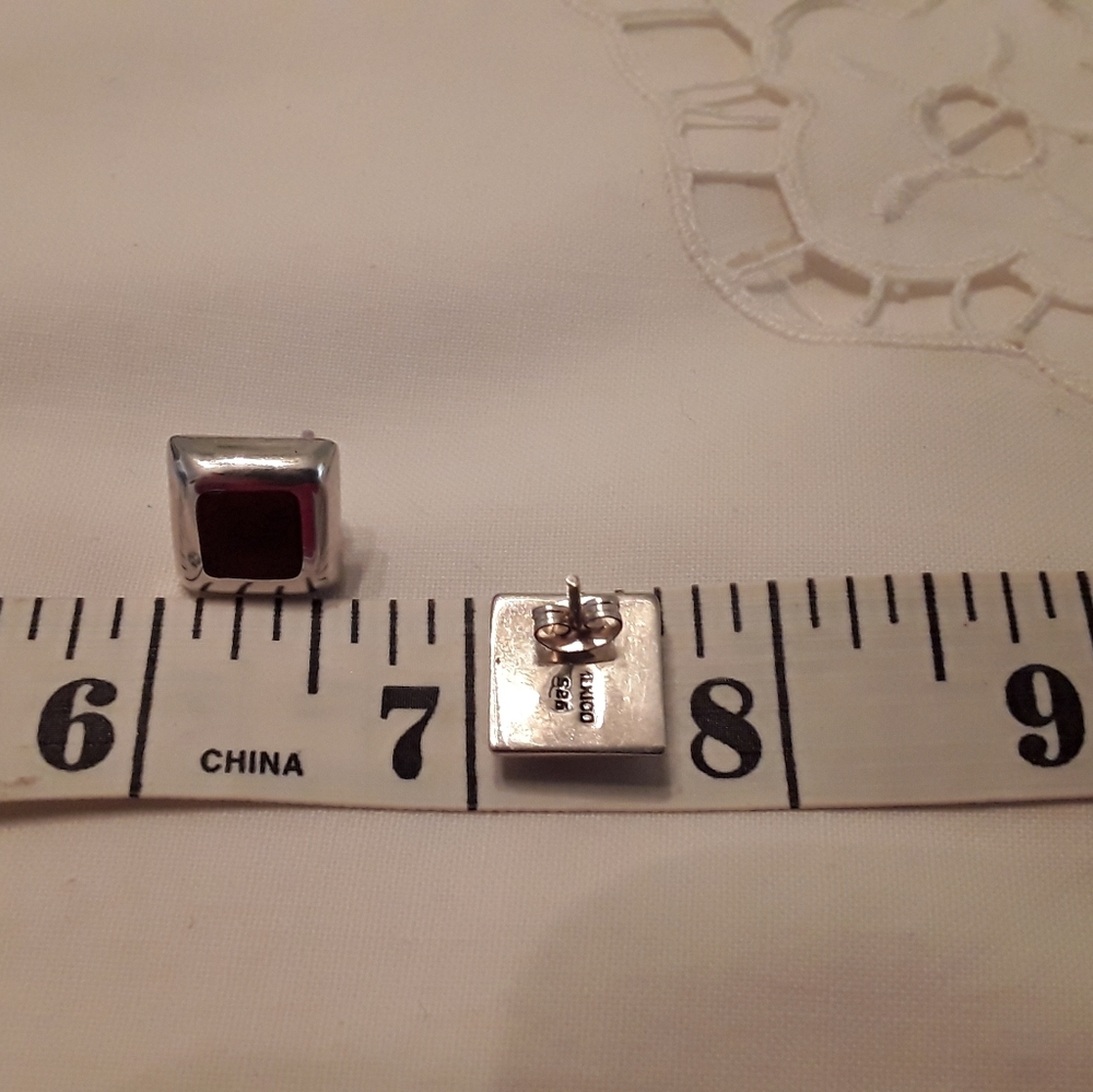 N/W/TAGS 925 SOLID STERLING JASPER EARRINGS - Picture 6 of 10